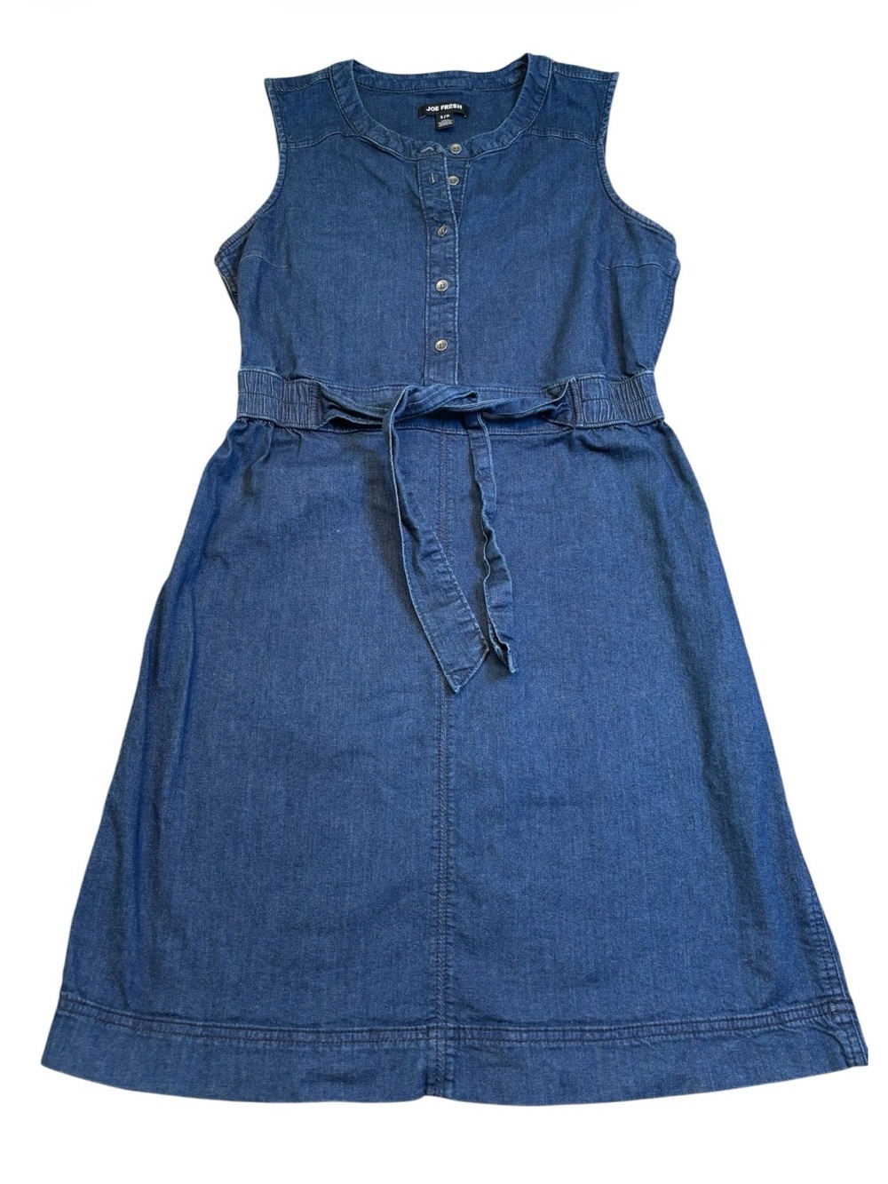 Joe Fresh Petite Small Blue Denim Shift Dress Sleeveless EUC SP Casual Minimal